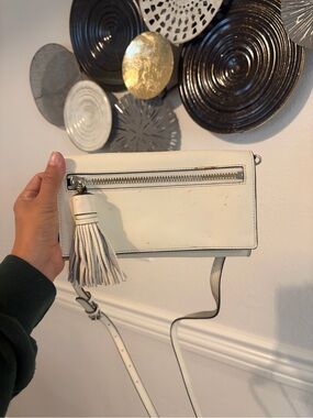 Rebecca Minkoff White Leather Crossbody with Tassel